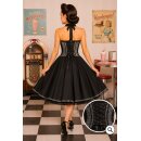 Festliches 50er Petticoatkleid schwarz Saum florales Design