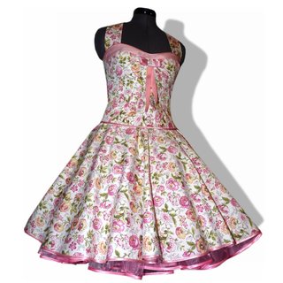 50er Jahre Tanzkleid Petticoatkleid rosa gelbe Blumen