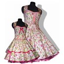 50er Jahre Tanzkleid Petticoatkleid rosa gelbe Blumen