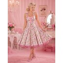 50er Jahre Tanzkleid Petticoatkleid rosa gelbe Blumen