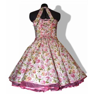 50er Jahre Tanzkleid Petticoatkleid rosa gelbe Blumen