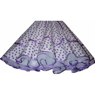 Tanzrock zum Petticoat weiß mit lila Punktewirbel Punkterock