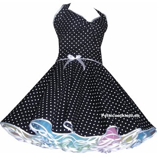 Punkte Petticoat Kleid 2 schwarz kleine weiße Tupfen