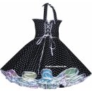 Punkte Petticoat Kleid 2 schwarz kleine weiße Tupfen