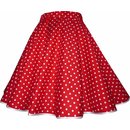 Tellerrock zum Petticoat rot  kleine weiße Punkte