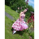Petticoat weiß pink geflammt zweifarbig