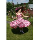 Petticoat weiß pink geflammt zweifarbig