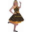 Punktekleid Rockabilly schwarz große gelbe Tupfen