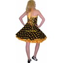 Punktekleid Rockabilly schwarz große gelbe Tupfen