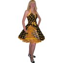 Punktekleid Rockabilly schwarz große gelbe Tupfen
