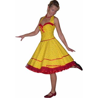 Petticoatkleid Tanzkleid gelb einfarbig