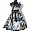50er Jahre Petticoatkleid Tanzkleid Kussmund Schmetterlinge Auots 34-44