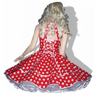 Kleid Rockabilly 3 rot-weiße große Punkte