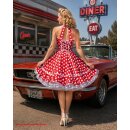Kleid Rockabilly 3 rot-weiße große Punkte