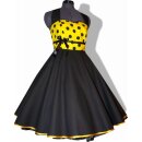 50er Petticoatkleid  Tanzkleid gelb schwarze Punkte zum Petticoat 34-44