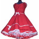 Punkte Petticoat Kleid 2 rot kleine weie Tupfen