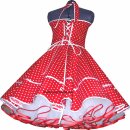 Punkte Petticoat Kleid 2 rot kleine weiße Tupfen