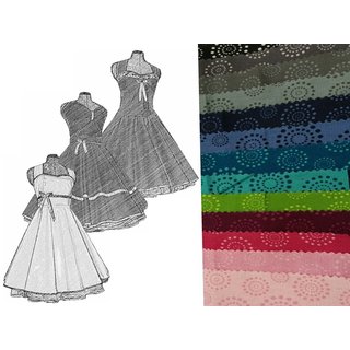 50er Petticoatkleid gepunktete Kreise verschiedene Modelle und Farben