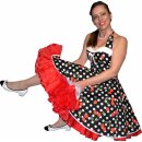 Petticoat Kleid Tanzkleid schwarz weiße Punkte rote Kirschen