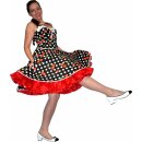 Petticoat Kleid Tanzkleid schwarz weiße Punkte rote Kirschen