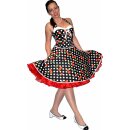 Petticoat Kleid Tanzkleid schwarz weiße Punkte rote...