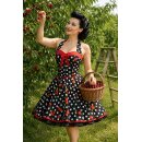 Petticoat Kleid Tanzkleid schwarz weiße Punkte rote Kirschen