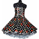 Petticoat Kleid Tanzkleid schwarz weiße Punkte rote Kirschen