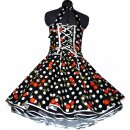 Petticoat Kleid Tanzkleid schwarz weiße Punkte rote...