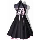 Festliches 50er Jahre Petticoatkleid rosa Rosen weiße Punkte