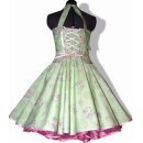 50er Jahre Kleid zum Petticoat Tanzkleid Vintage grün rosa Rosen Punkte