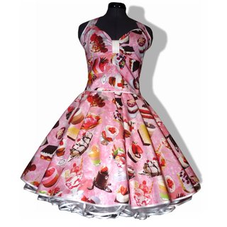  50er Kleid zum Petticoat rosa Candysugar Muffins Trtchen Sigkeiten Eiscreme