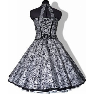 Kleid zum Petticoat weiß schwarze abstrakte Punkte zur Jugendweihe