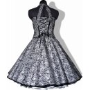 Kleid zum Petticoat weiß schwarze abstrakte Punkte zur Jugendweihe