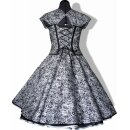 Kleid zum Petticoat weiß schwarze abstrakte Punkte Ärmeldesign 36