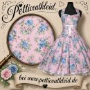 50er Kleid Brautkleid Hochzeit zum Petticoat rosa Satin Blumen