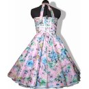 50er Kleid Brautkleid Hochzeit zum Petticoat rosa Satin Blumen 36/38