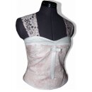 50er Jahre Brautkleid Hochzeit weiß zum Petticoat Dekoltee rosa Spitze