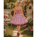 50er Petticoatkleid weiß rote Kirschen Tanzkleid...