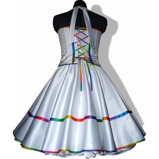 50er Brautkleid wei Rockabilly Hochzeit zum Petticoat Band regenbogen