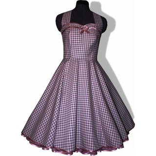 50er Jahre Kleid zum Petticoat Vintage rosa graue Punkte Dots Rockabilly