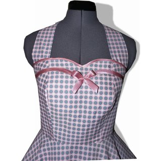 50er Jahre Kleid zum Petticoat Vintage rosa graue Punkte Dots Rockabilly