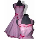 50er Jahre Kleid zum Petticoat Vintage pink graue Punkte...