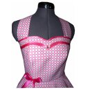50er Jahre Kleid zum Petticoat Vintage pink graue Punkte Dots Rockabilly 36
