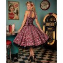 50er Jahre Retro Kleid zum Petticoat Vintage rot schwarz...