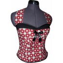 50er Jahre Retro Kleid zum Petticoat Vintage rot schwarz weiße Punkte Blumen 36