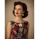 Petticoatkleid Blumen schwarz rot mit Tüllunterrock Petticoat