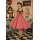 50er Jahre Retro Kleid zum Petticoat bordeaux Vintage weiße Blumen