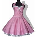 50er Jahre Retro Kleid zum Petticoat pinkrosa weiße...