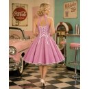 50er Jahre Retro Kleid zum Petticoat pinkrosa weiße Punkte Karos Rockabilly 36