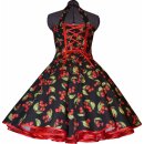 50er Jahre Rockabillykleid zum Petticoat schwarz rote Kirschen